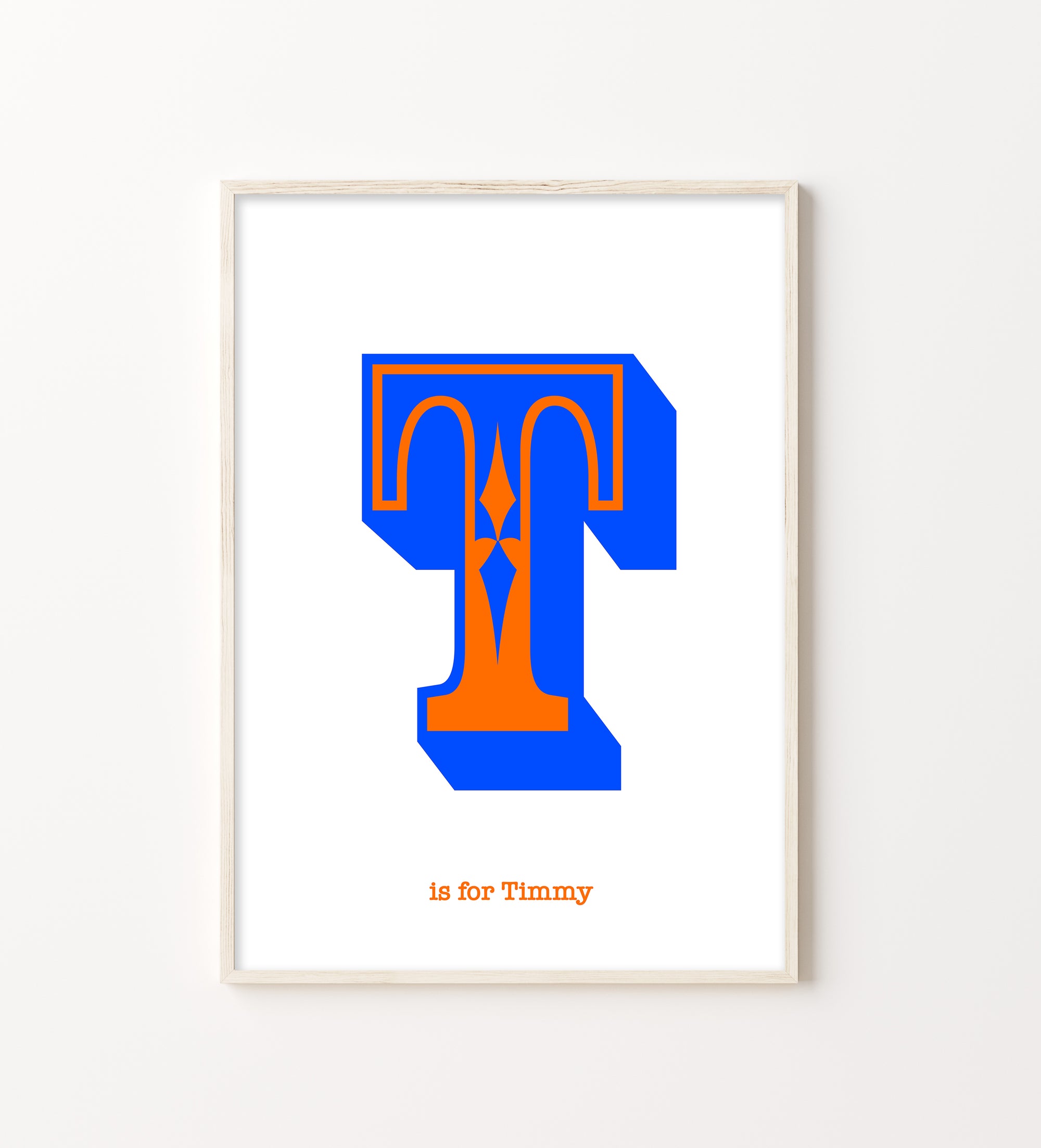 Western Blue Letter T Print-Art-Little Fish Co.