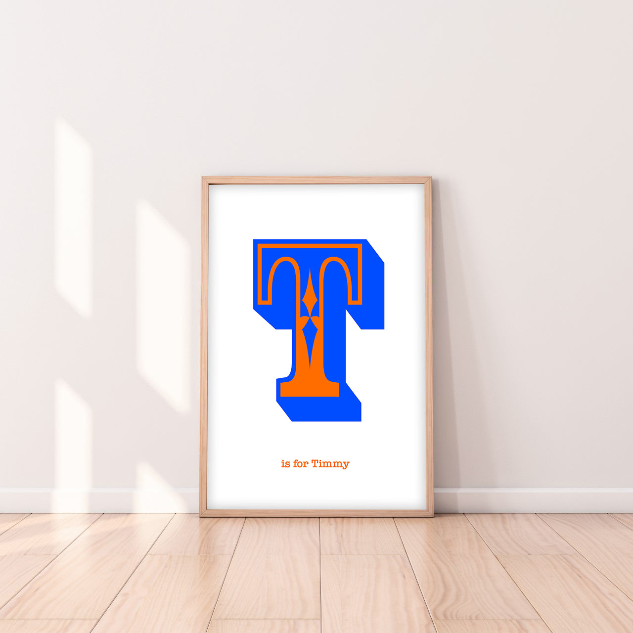 Western Blue Letter T Print-Art-Little Fish Co.