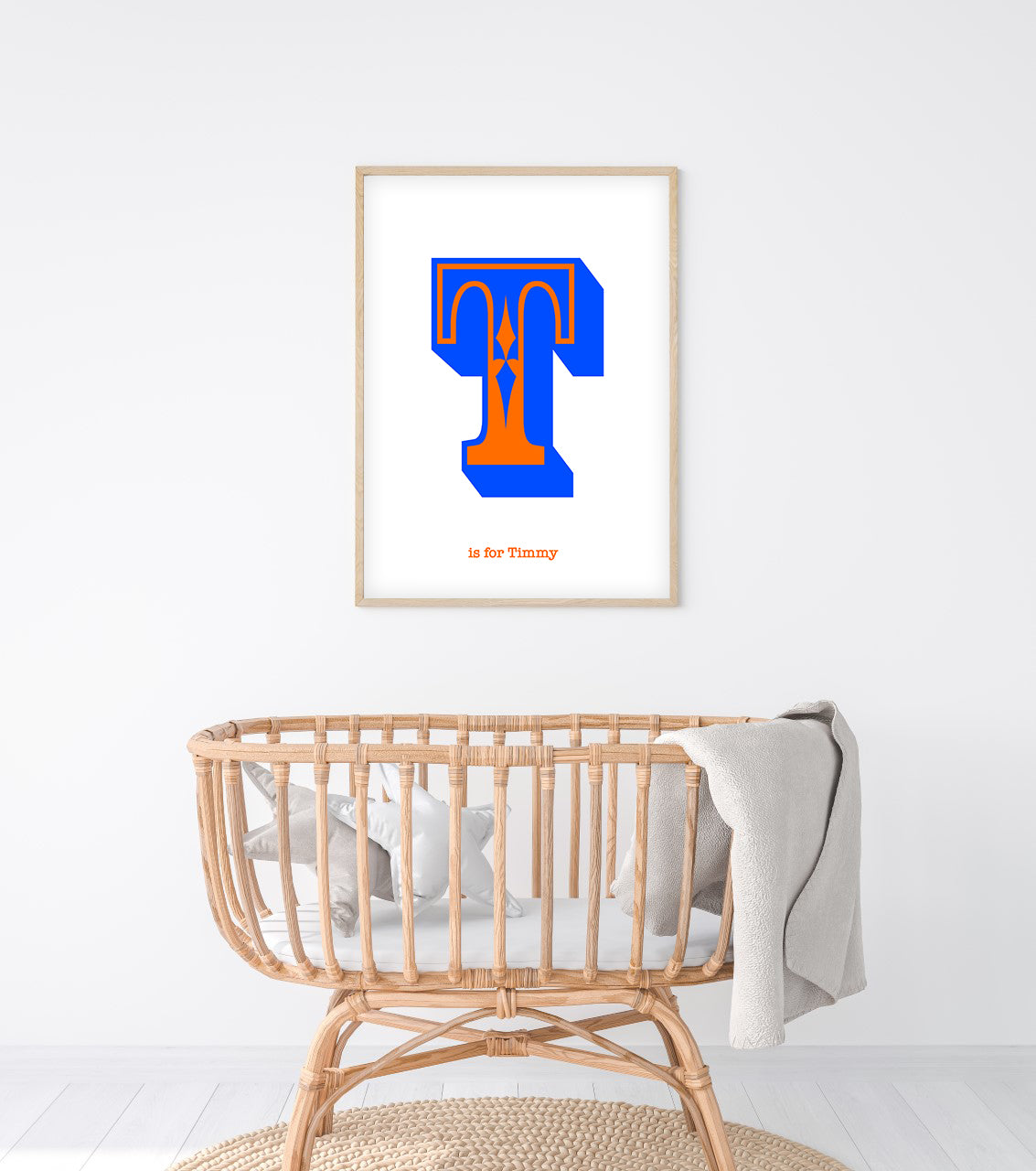 Western Blue Letter T Print-Art-Little Fish Co.