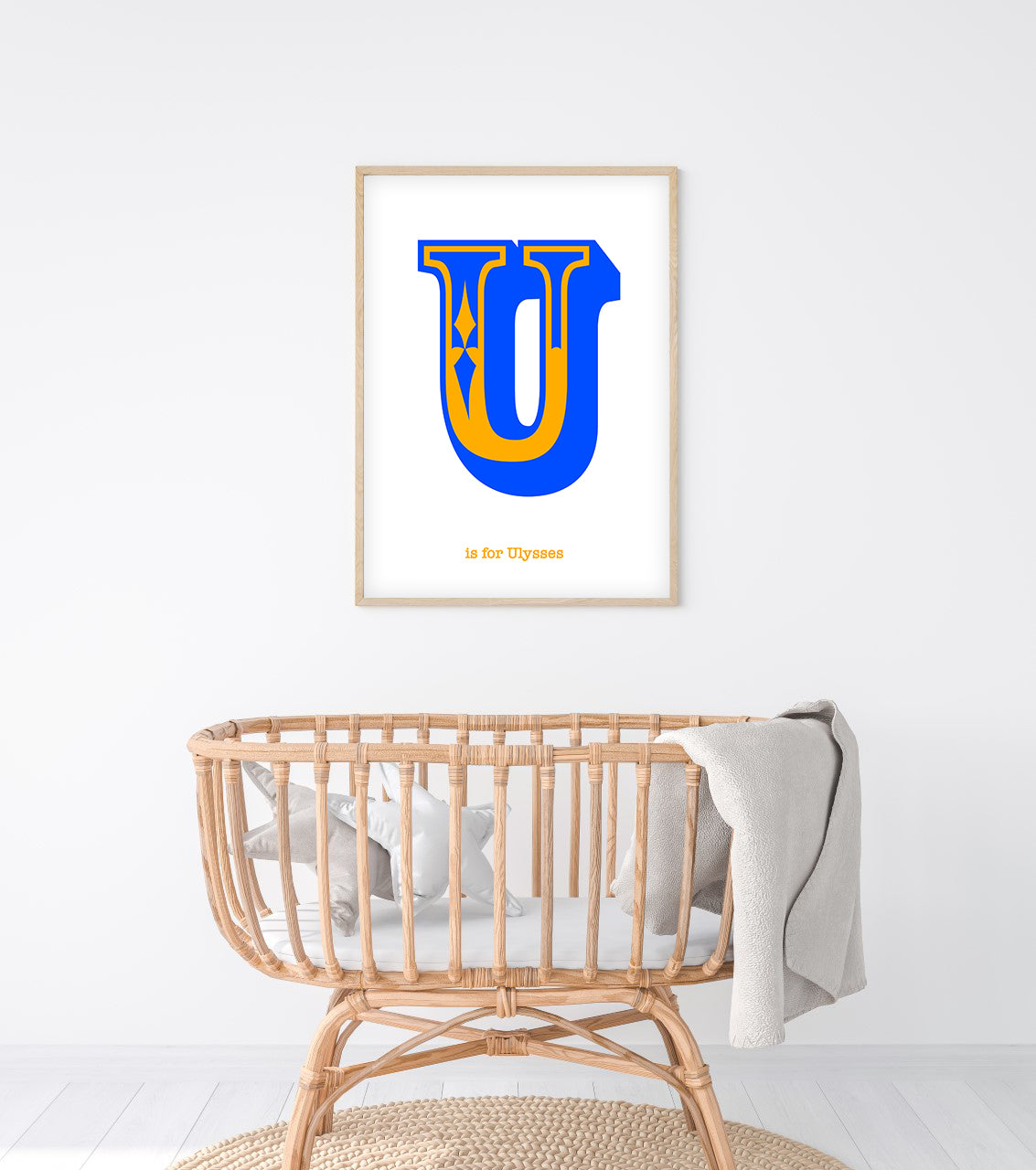 Western Blue Letter U Print-Art-Little Fish Co.