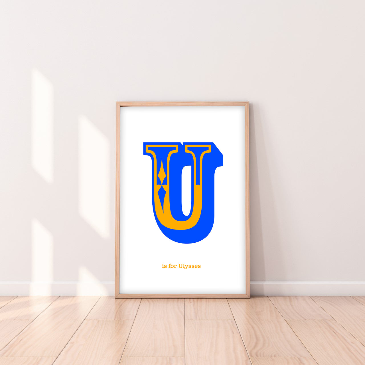 Western Blue Letter U Print-Art-Little Fish Co.