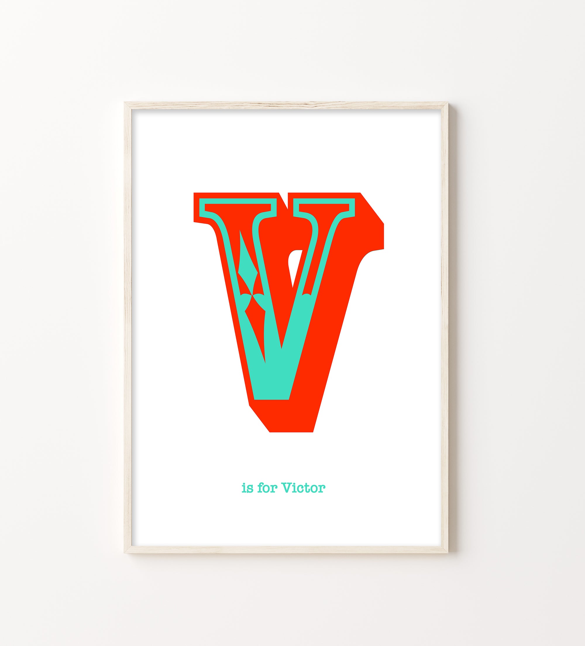 Western Orange Letter V Print-Art-Little Fish Co.