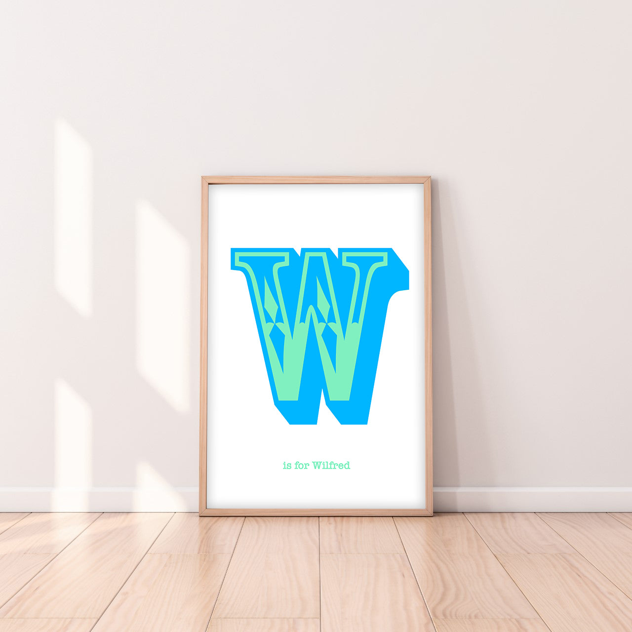 Western Green Letter W Print-Art-Little Fish Co.