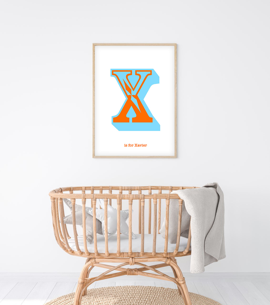 Western Orange Letter X Print-Art-Little Fish Co.