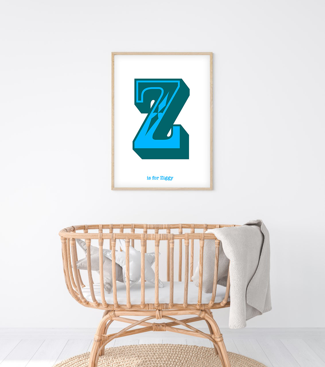 Western Green Letter Z Print-Art-Little Fish Co.