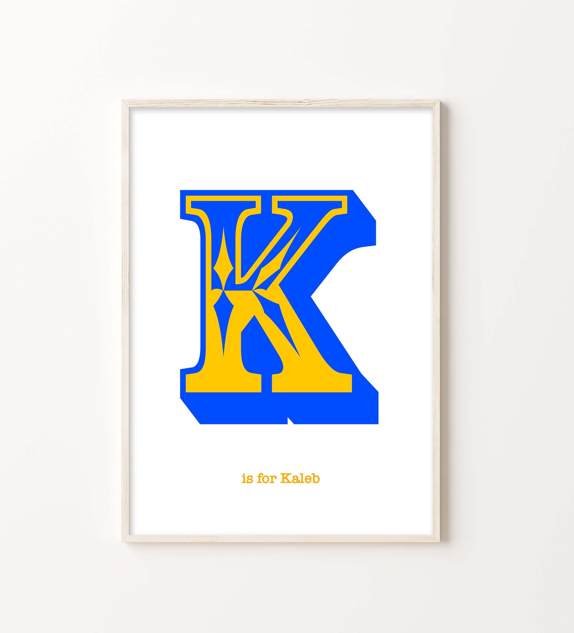 Western Blue Letter K Print-Art-Little Fish Co.