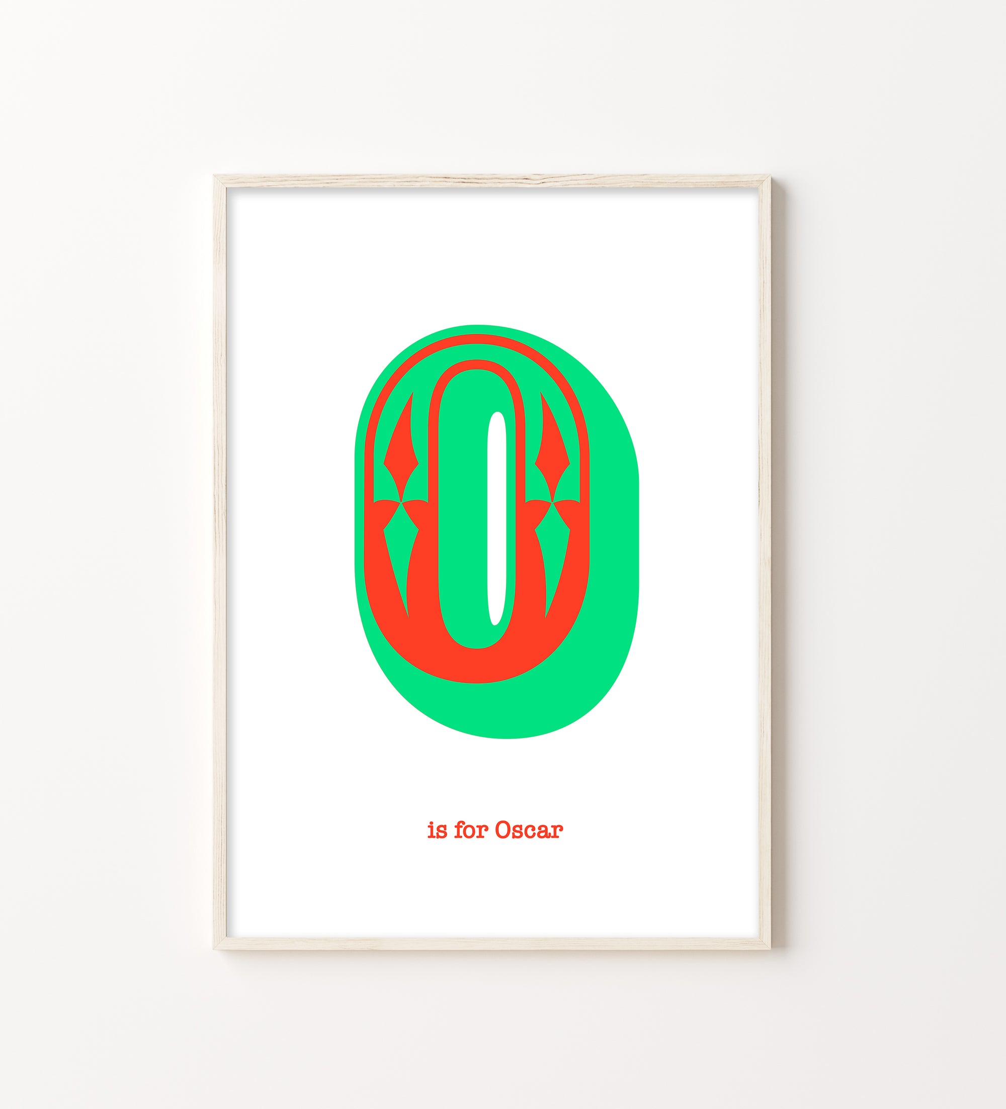 Western Green Letter O Print-Art-Little Fish Co.