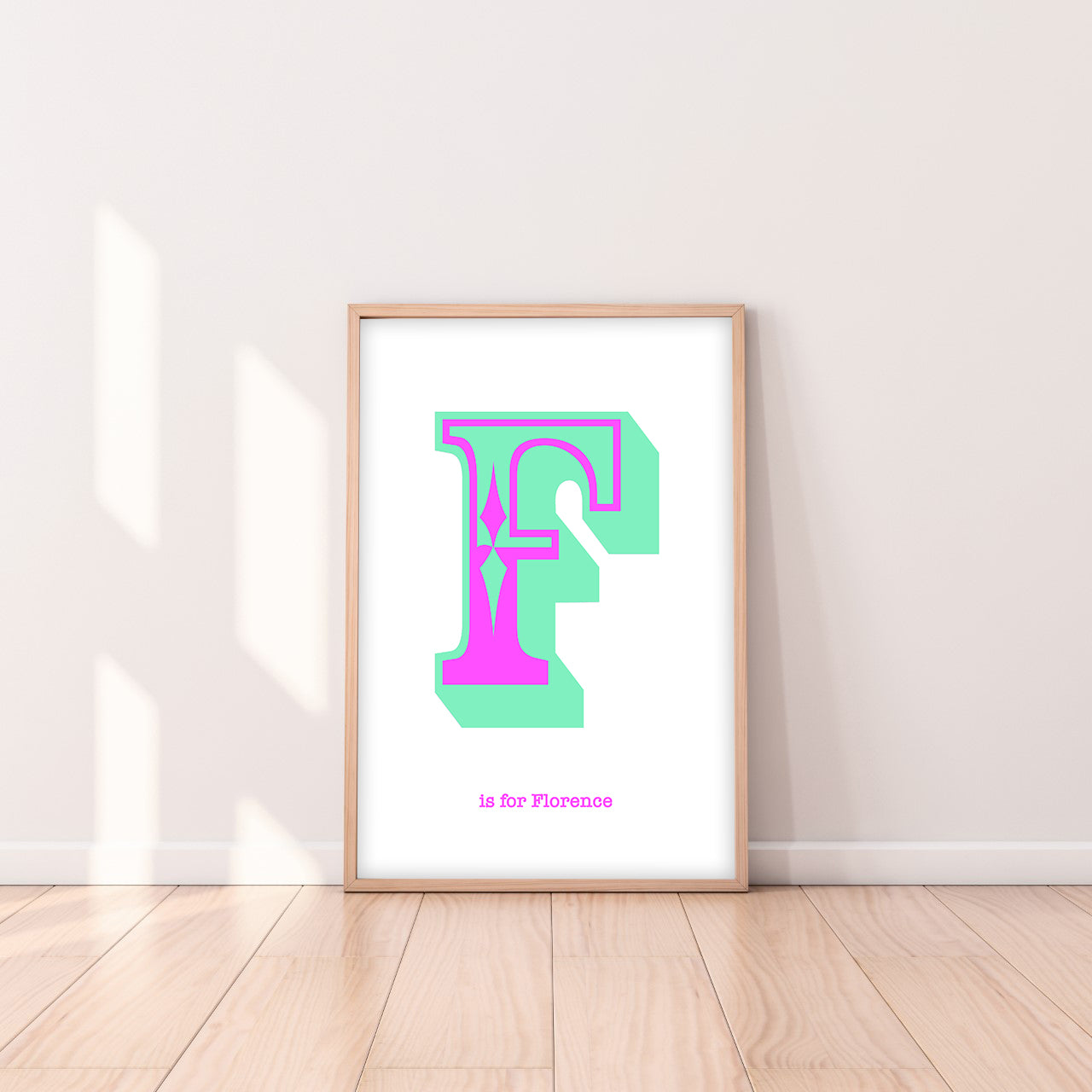 Western Green Letter F print-Art-Little Fish Co.