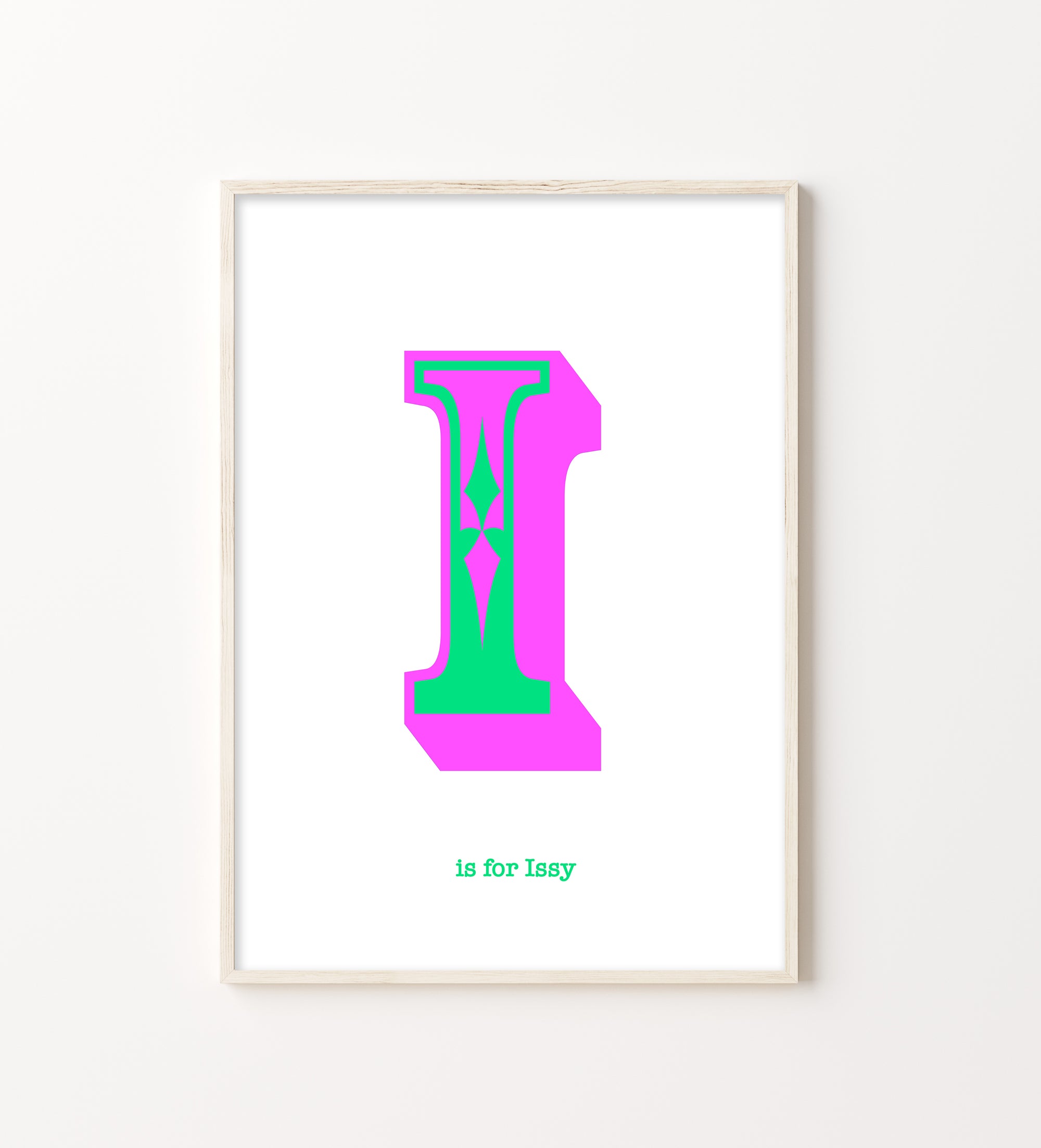 Western Green Letter I Print-Art-Little Fish Co.