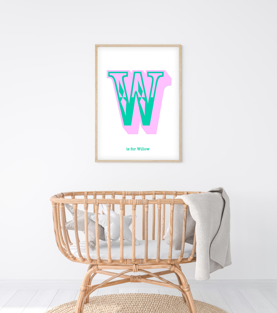 Western Pink Letter W Print-Art-Little Fish Co.