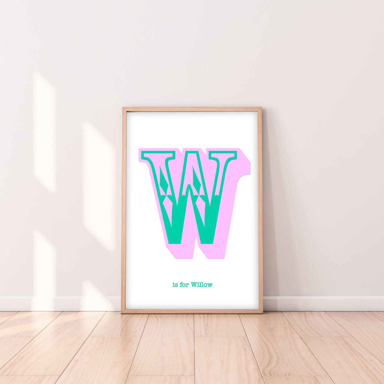 Western Pink Letter W Print-Art-Little Fish Co.