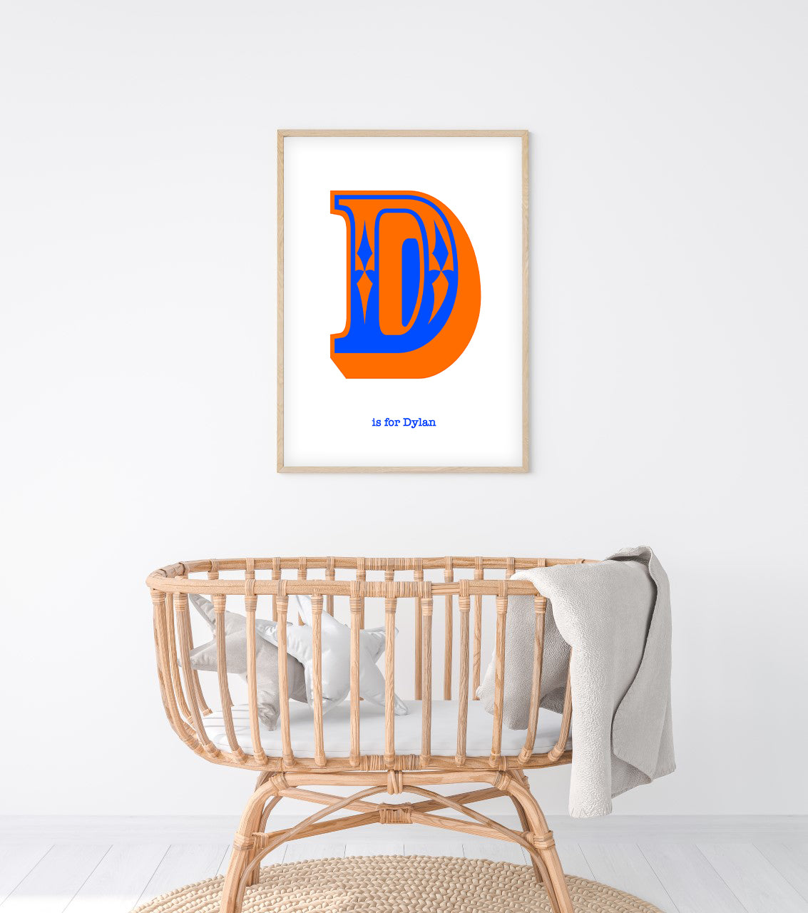 Western Orange Letter D Print-Art-Little Fish Co.