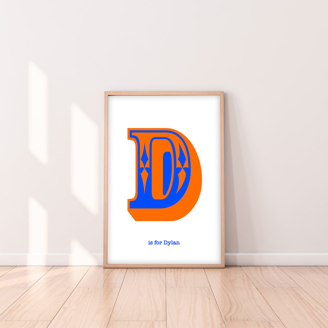 Western Orange Letter D Print-Art-Little Fish Co.