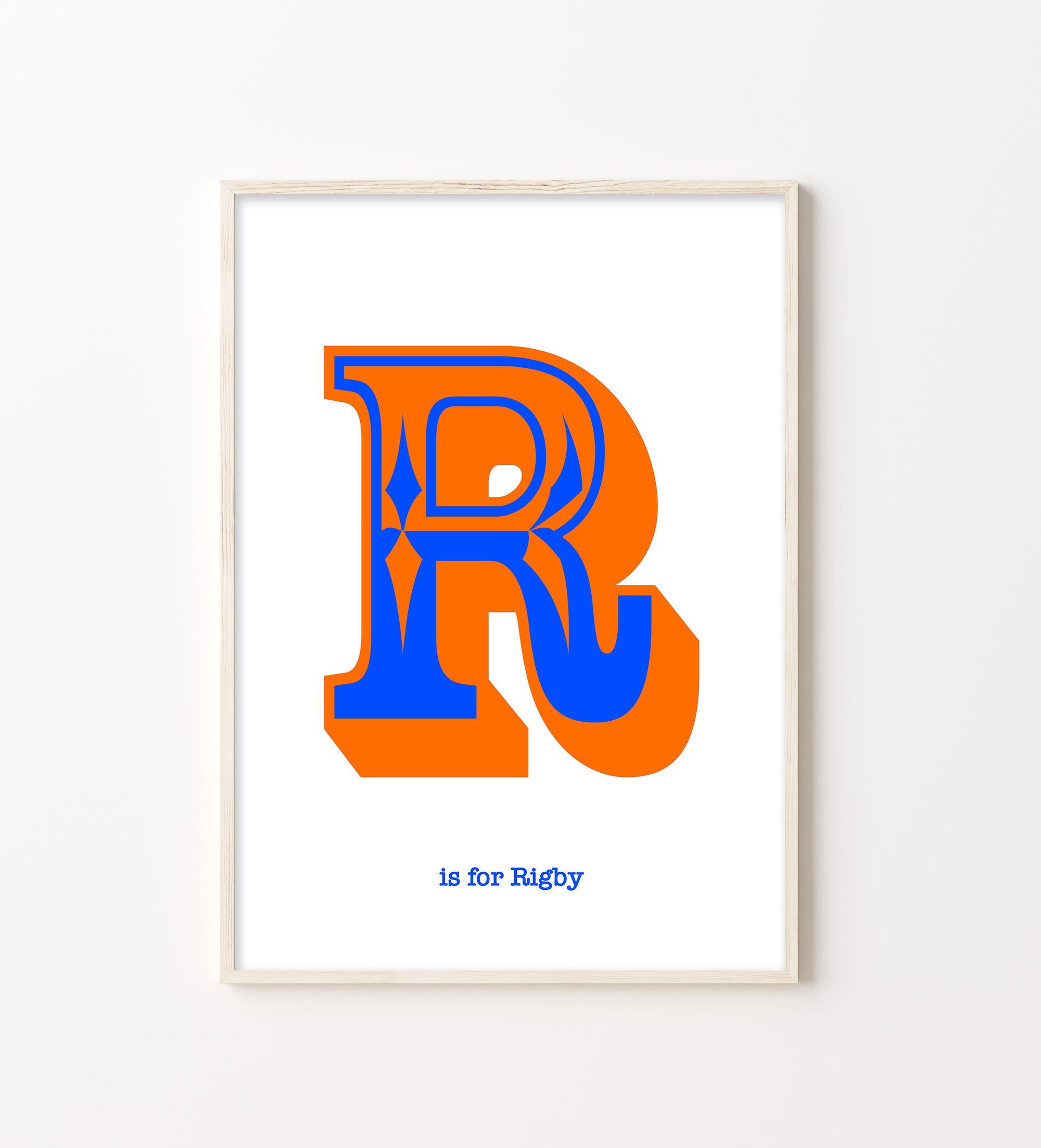 Western Blue Letter R Print-Art-Little Fish Co.