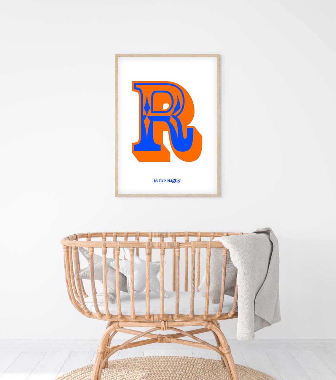 Western Blue Letter R Print-Art-Little Fish Co.