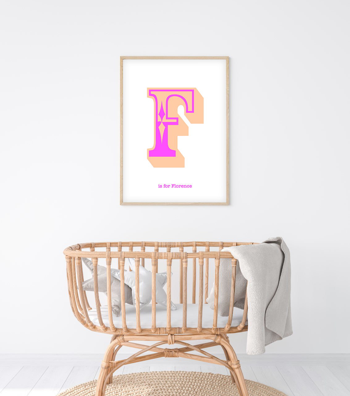 Western Peach Letter F Print-Art-Little Fish Co.