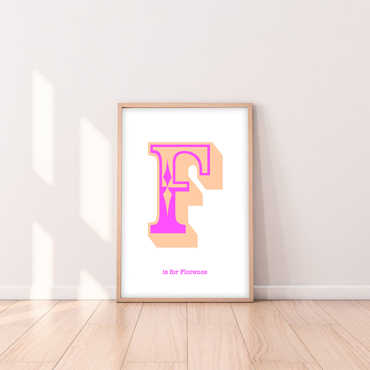 Western Peach Letter F Print-Art-Little Fish Co.