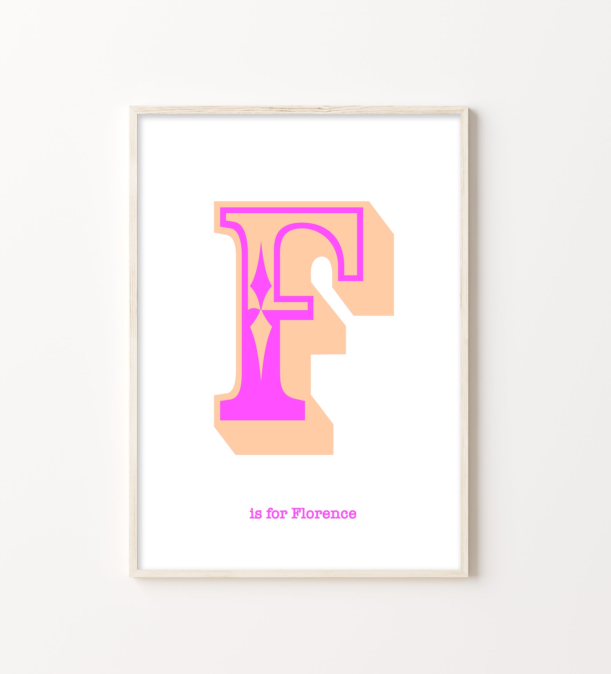 Western Peach Letter F Print-Art-Little Fish Co.