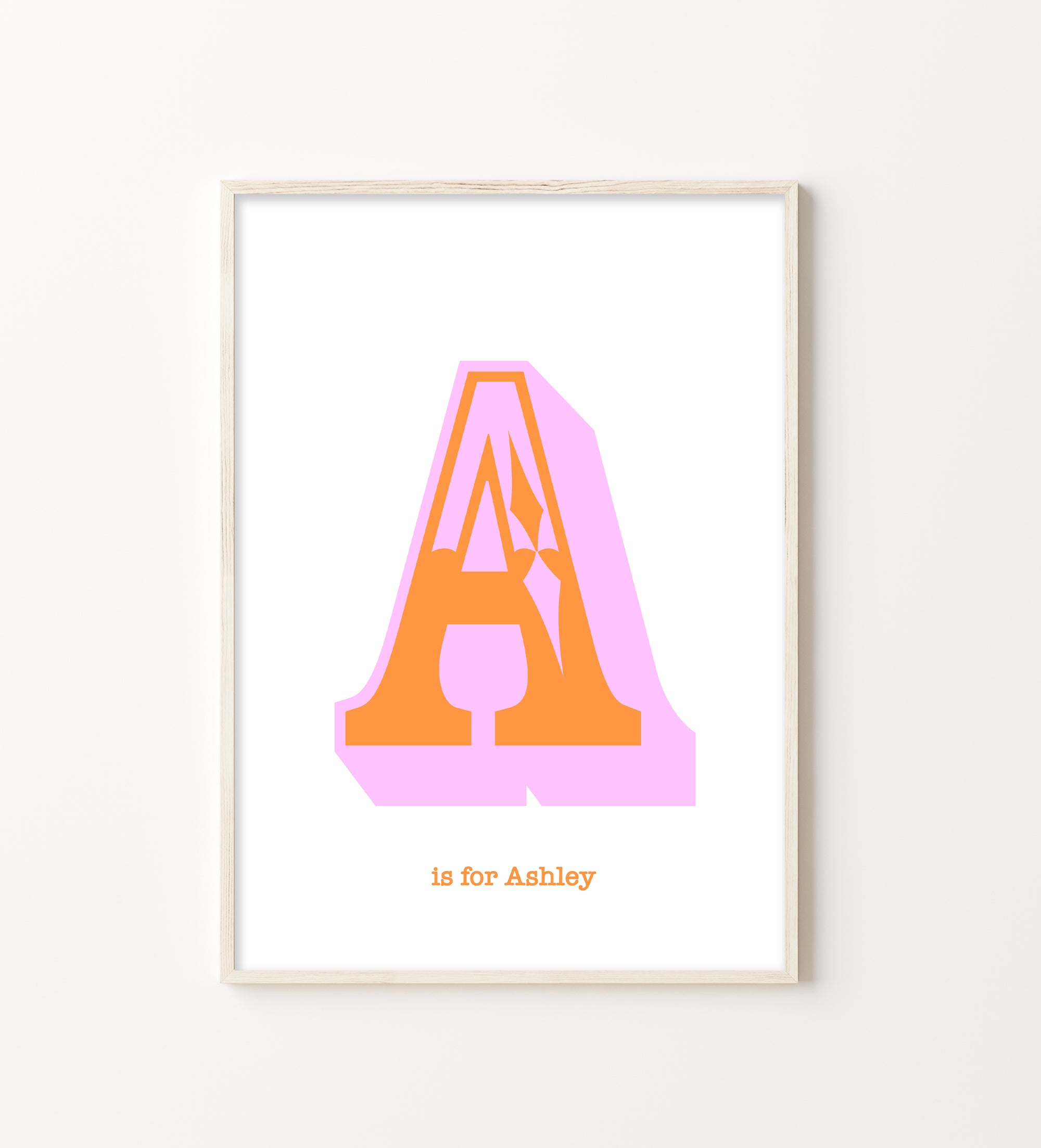 Western Pink Letter A Print-Art-Little Fish Co.