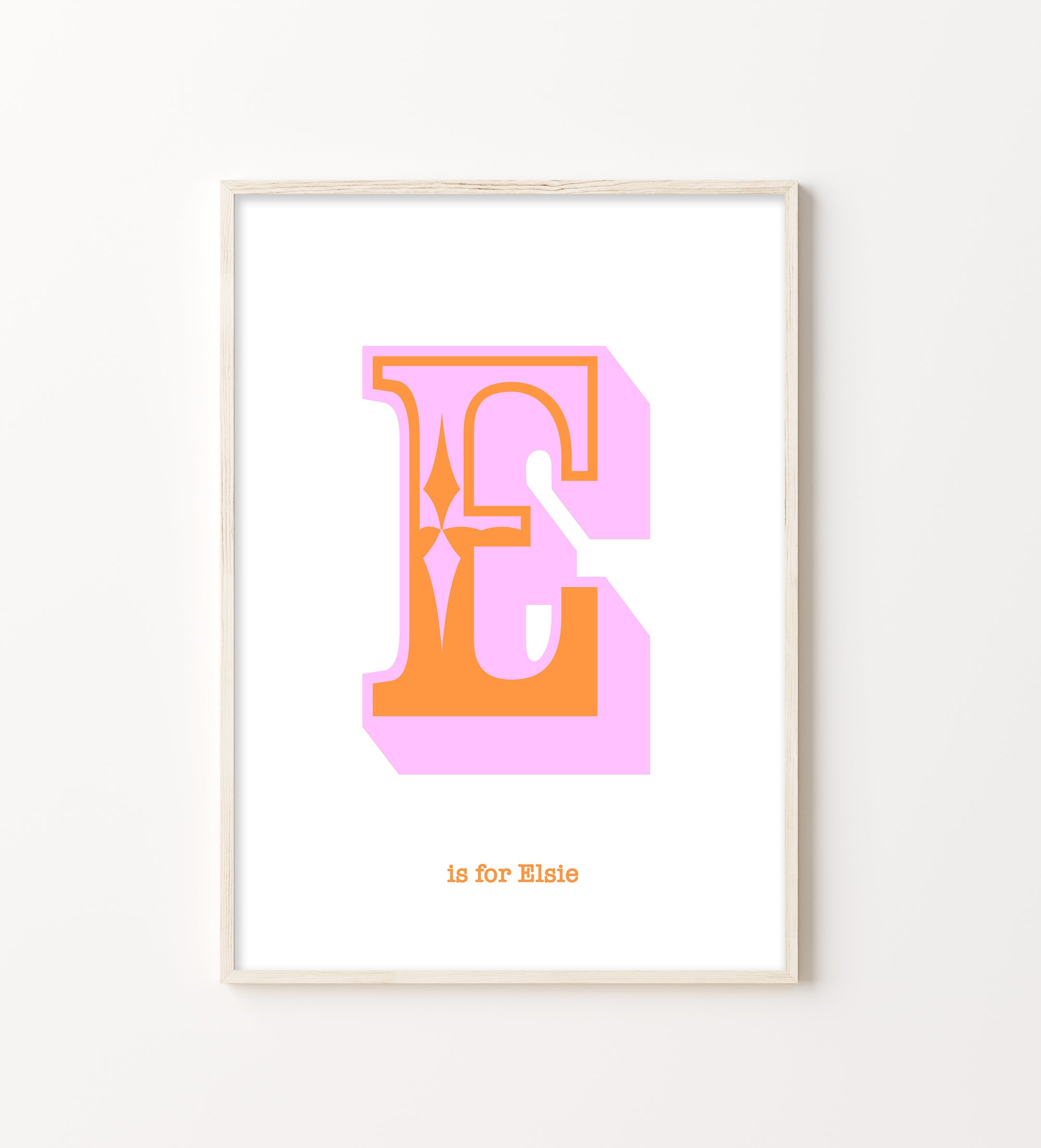 Western Pink Letter E Print-Art-Little Fish Co.