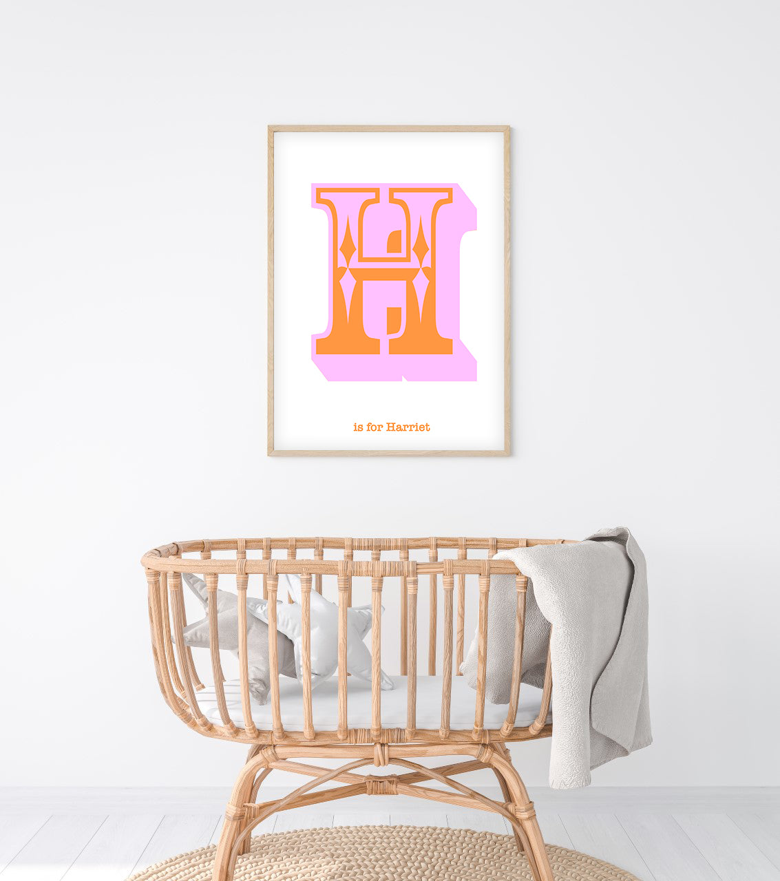 Western Pink Letter H Print-Art-Little Fish Co.