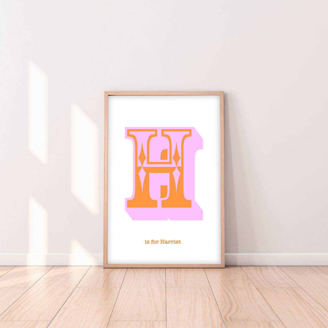 Western Pink Letter H Print-Art-Little Fish Co.