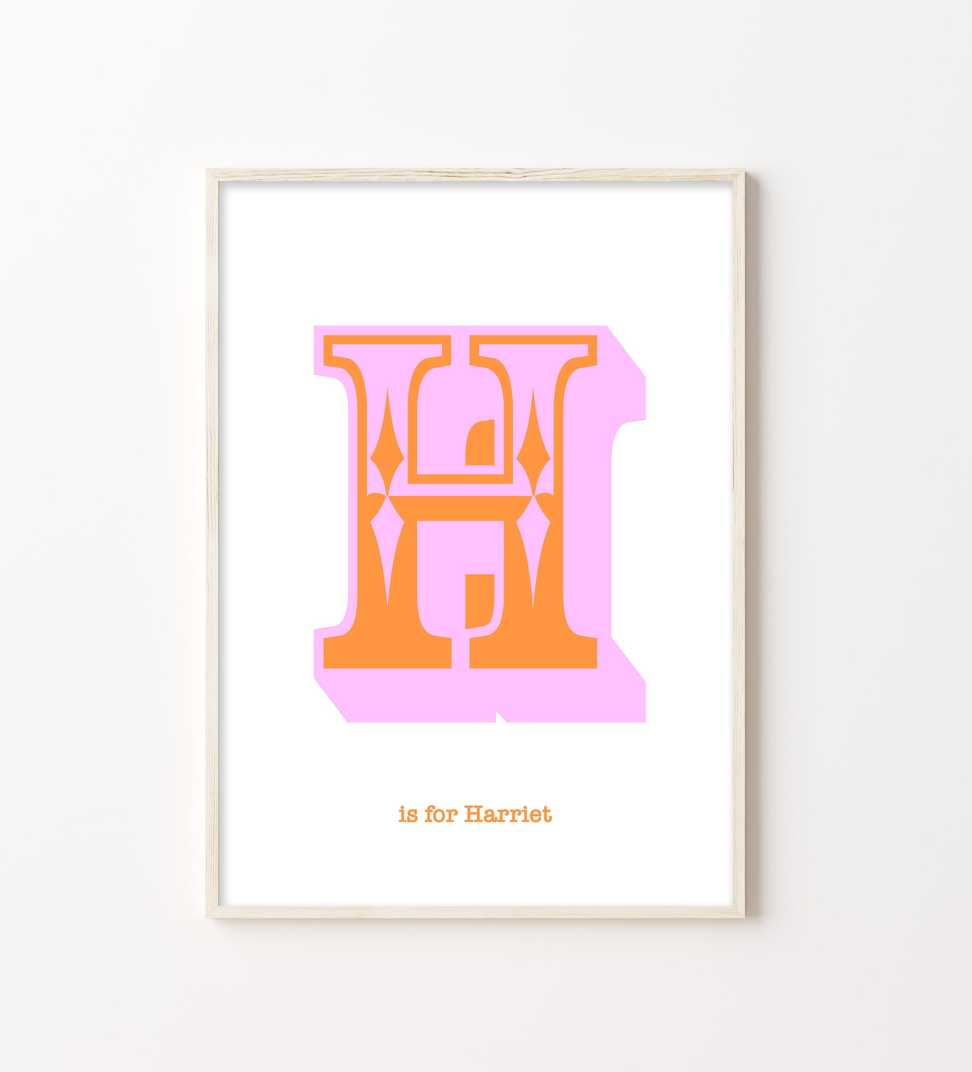 Western Pink Letter H Print-Art-Little Fish Co.