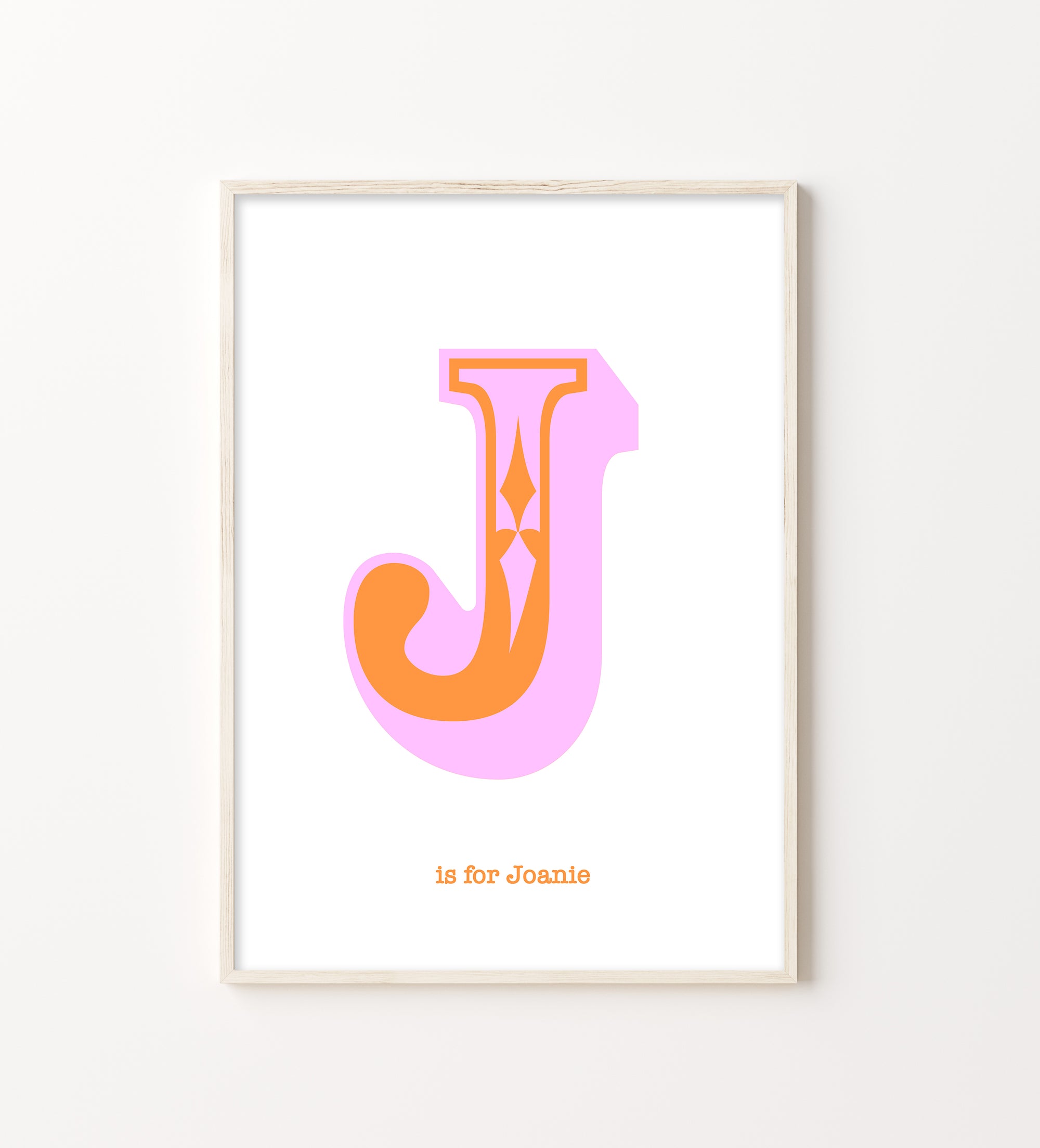 Western Pink Letter J Print-Art-Little Fish Co.