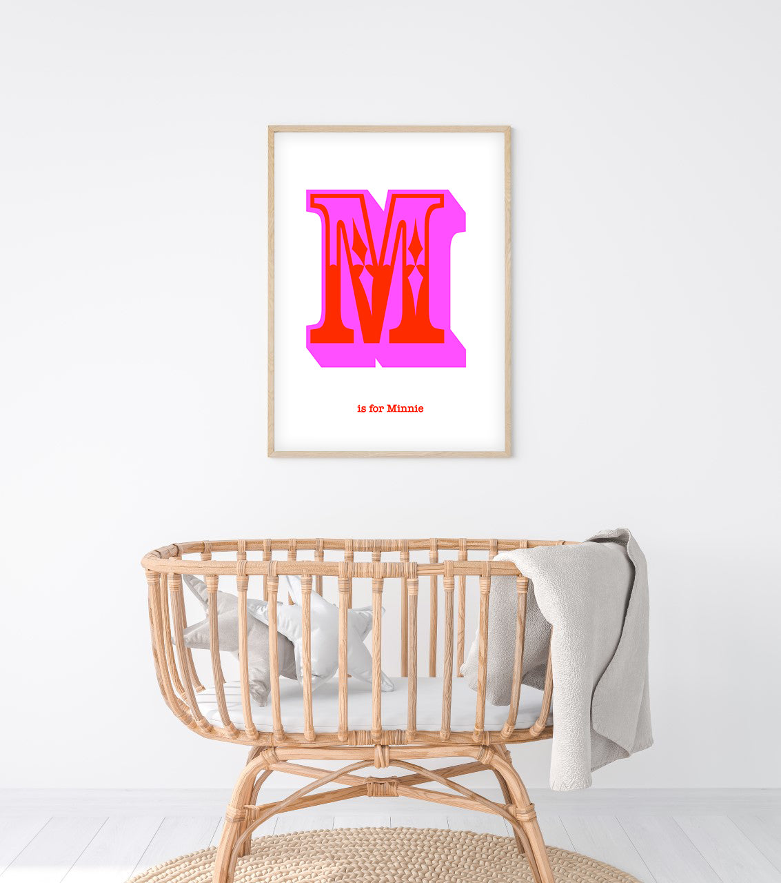 Western Pink Letter M Print-Art-Little Fish Co.