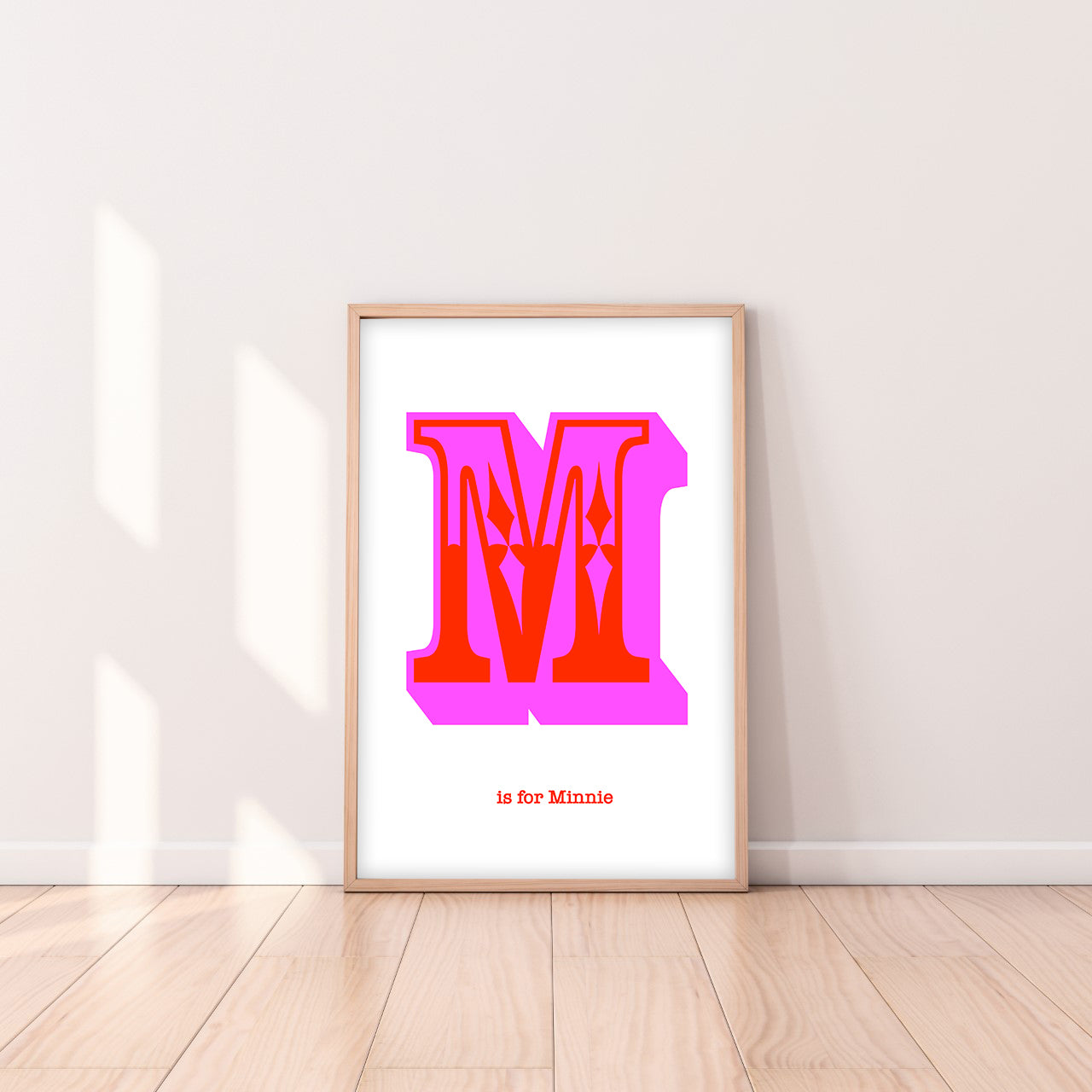 Western Pink Letter M Print-Art-Little Fish Co.