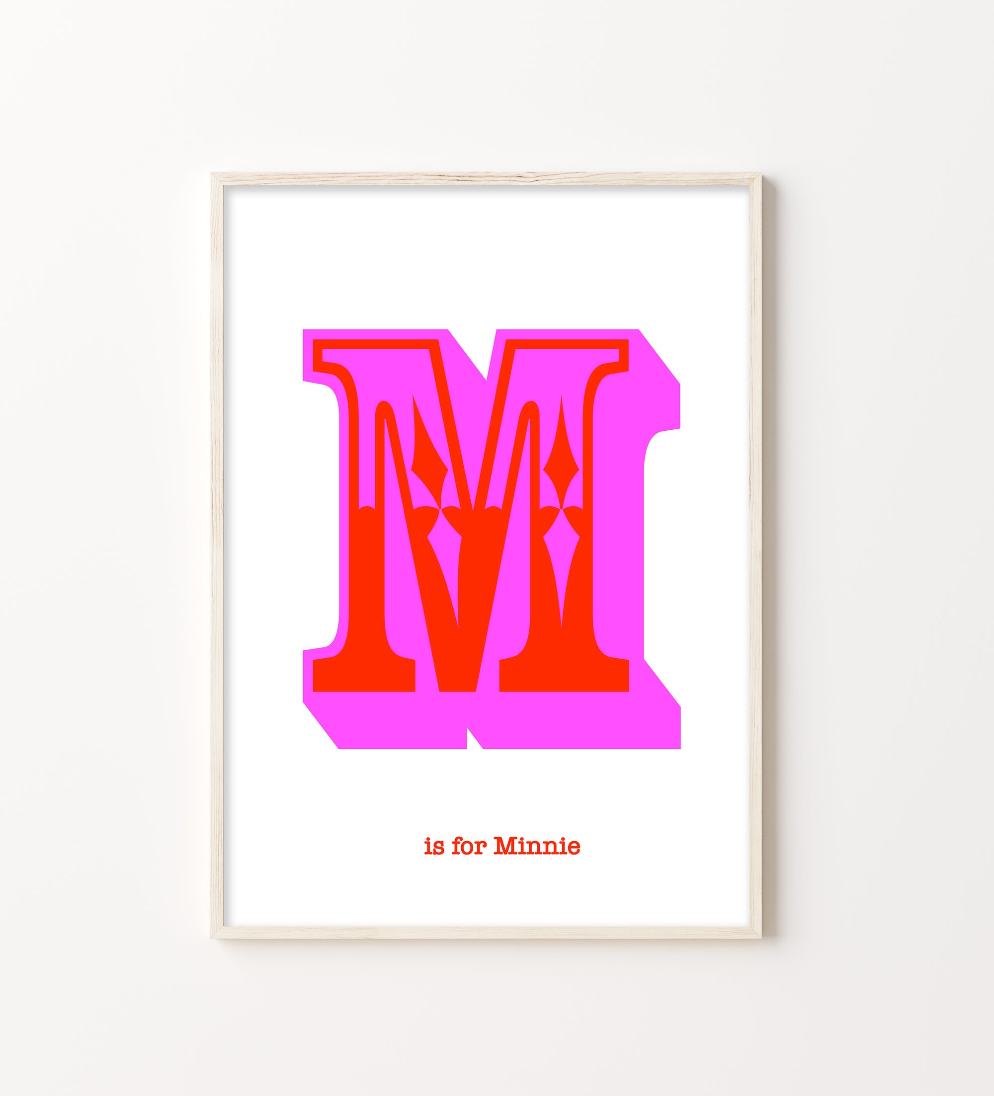 Western Pink Letter M Print-Art-Little Fish Co.