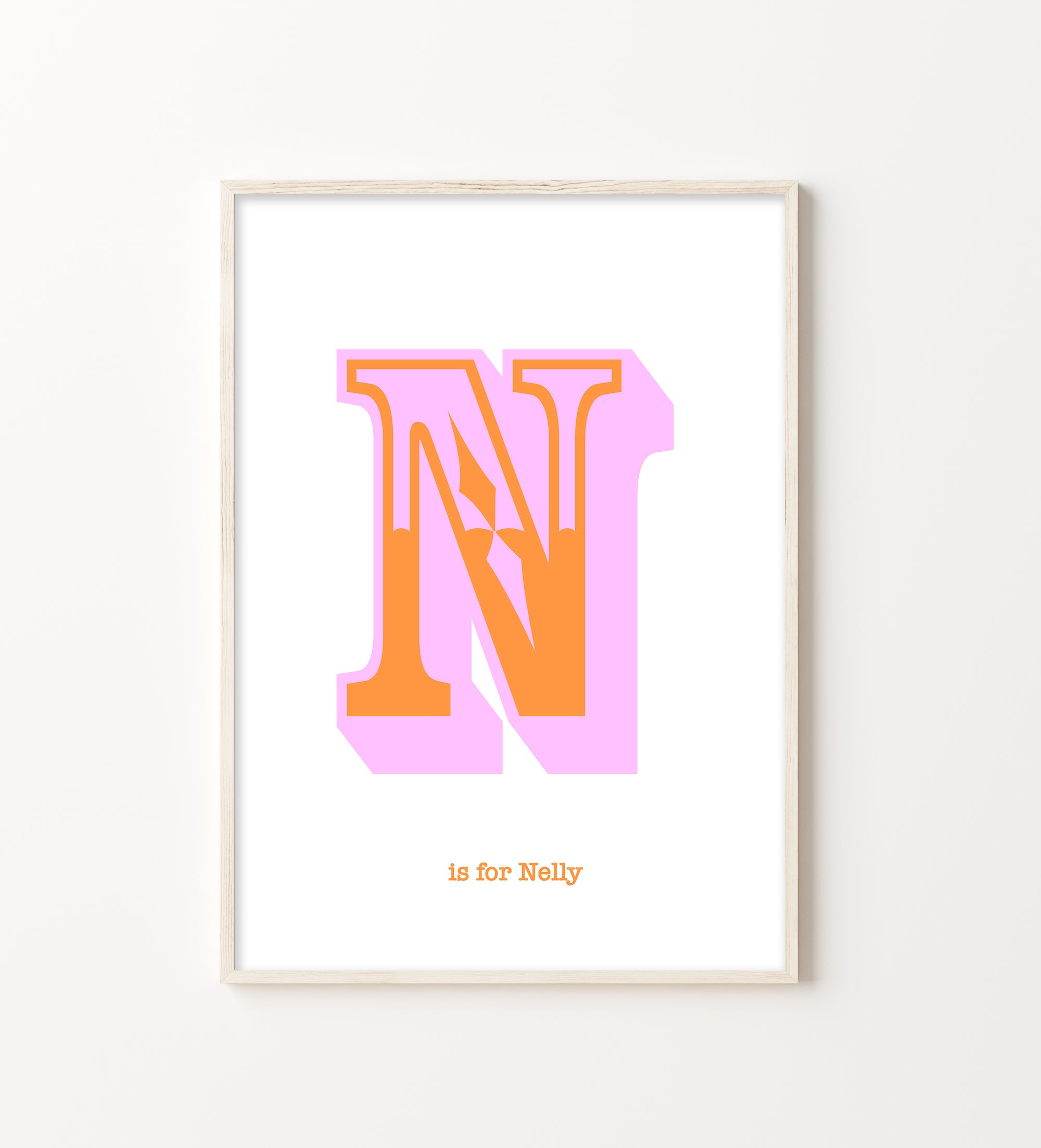 Western Pink Letter N Print-Art-Little Fish Co.