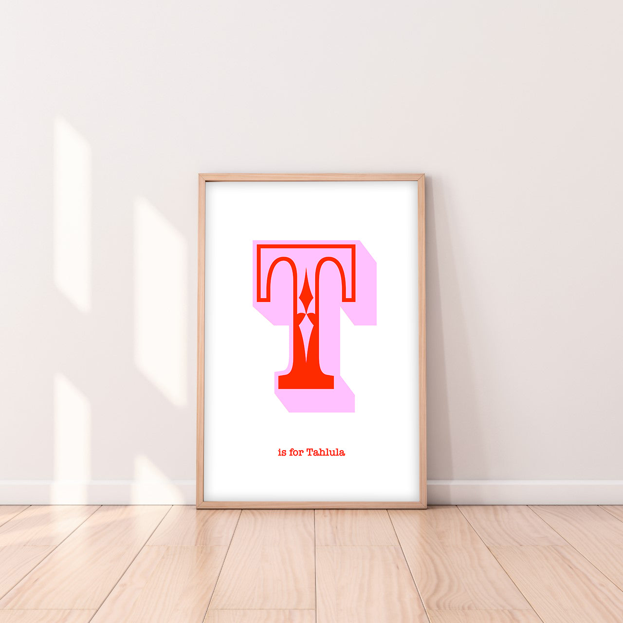 Western Pink Letter T Print-Art-Little Fish Co.