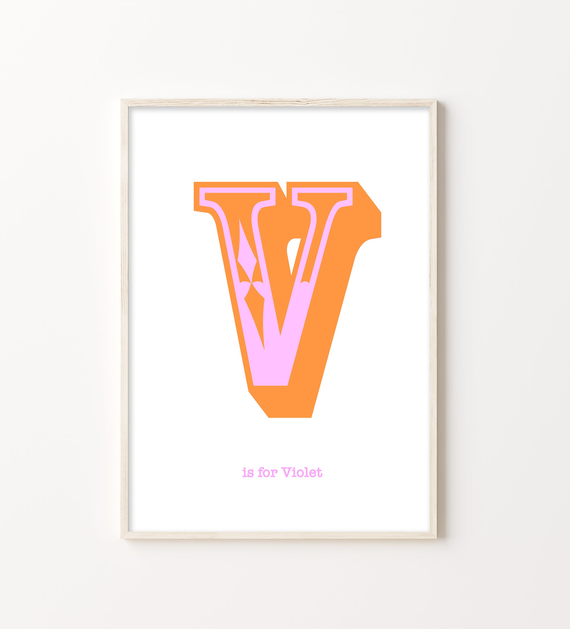 Western Pink Letter V Print-Art-Little Fish Co.