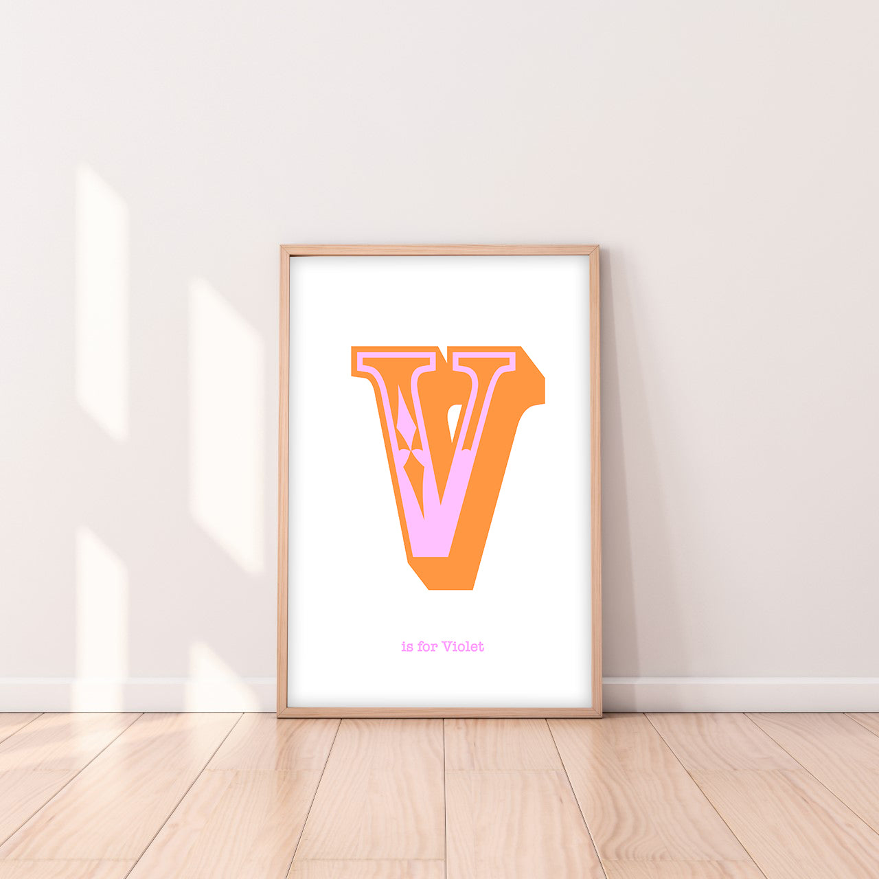 Western Pink Letter V Print-Art-Little Fish Co.