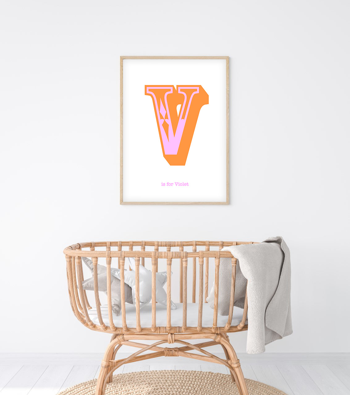 Western Pink Letter V Print-Art-Little Fish Co.