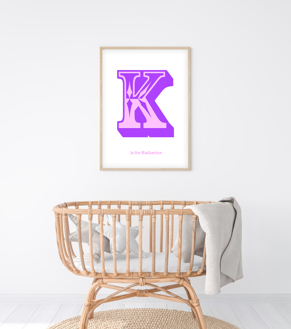 Western Purple Letter K Print-Art-Little Fish Co.