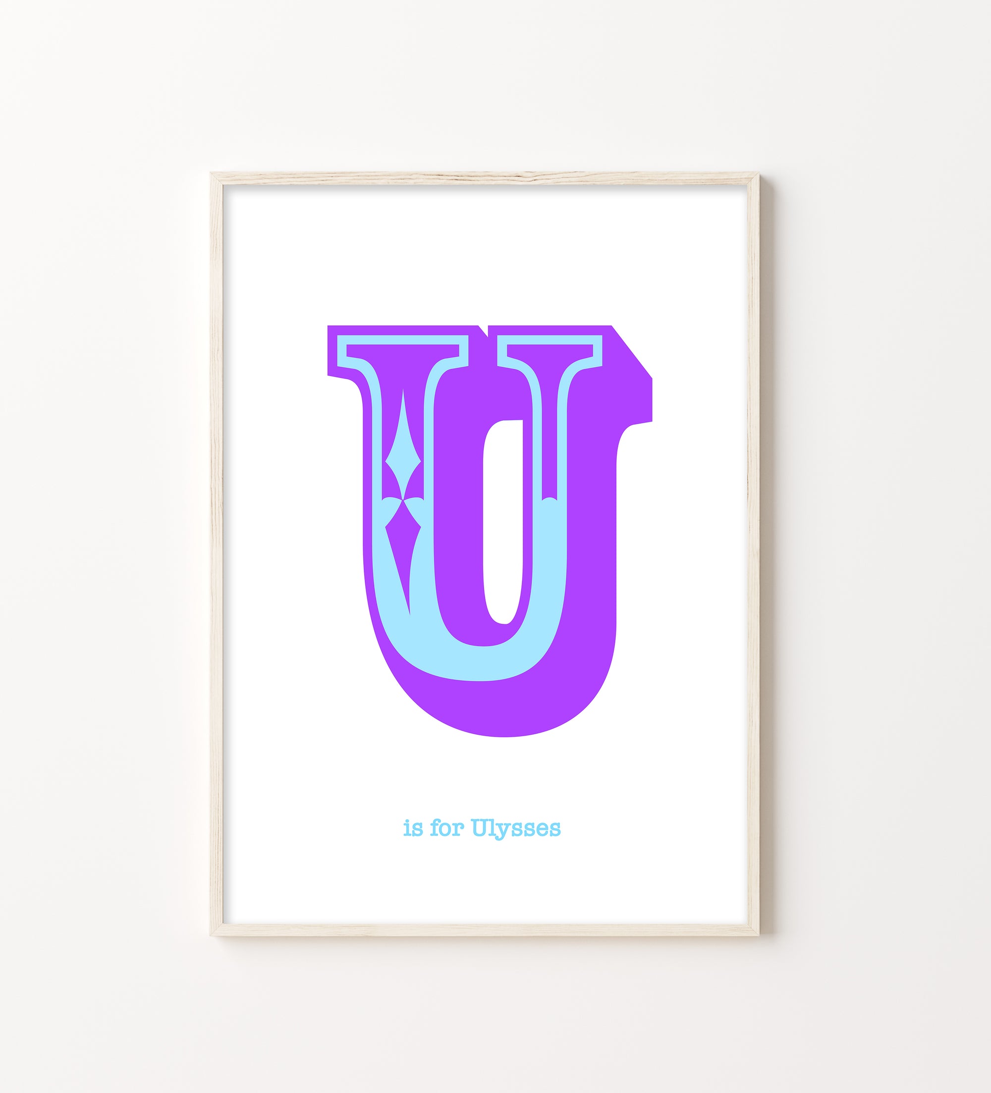 Western Purple Letter U Print-Art-Little Fish Co.