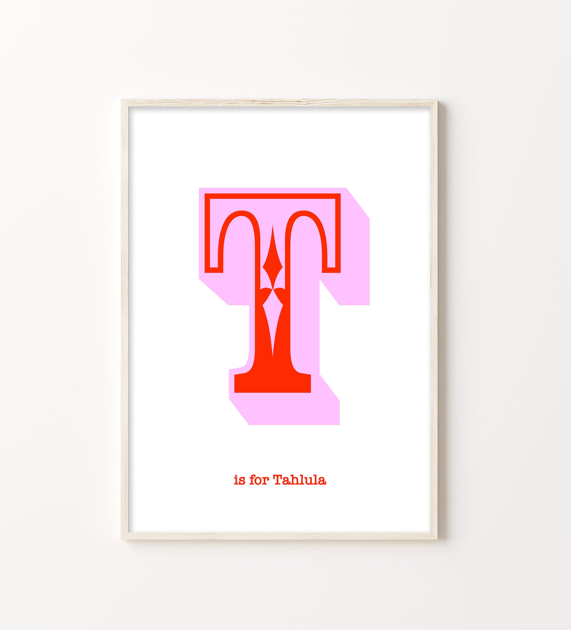 Western Pink Letter T Print-Art-Little Fish Co.