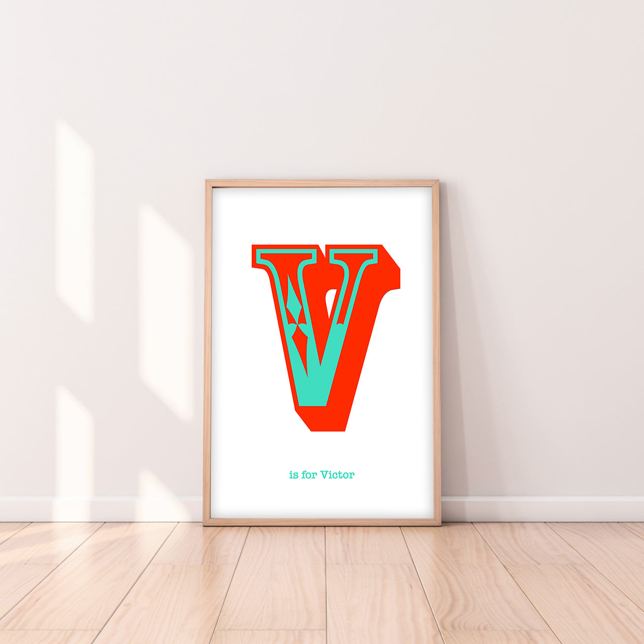 Western Orange Letter V Print-Art-Little Fish Co.