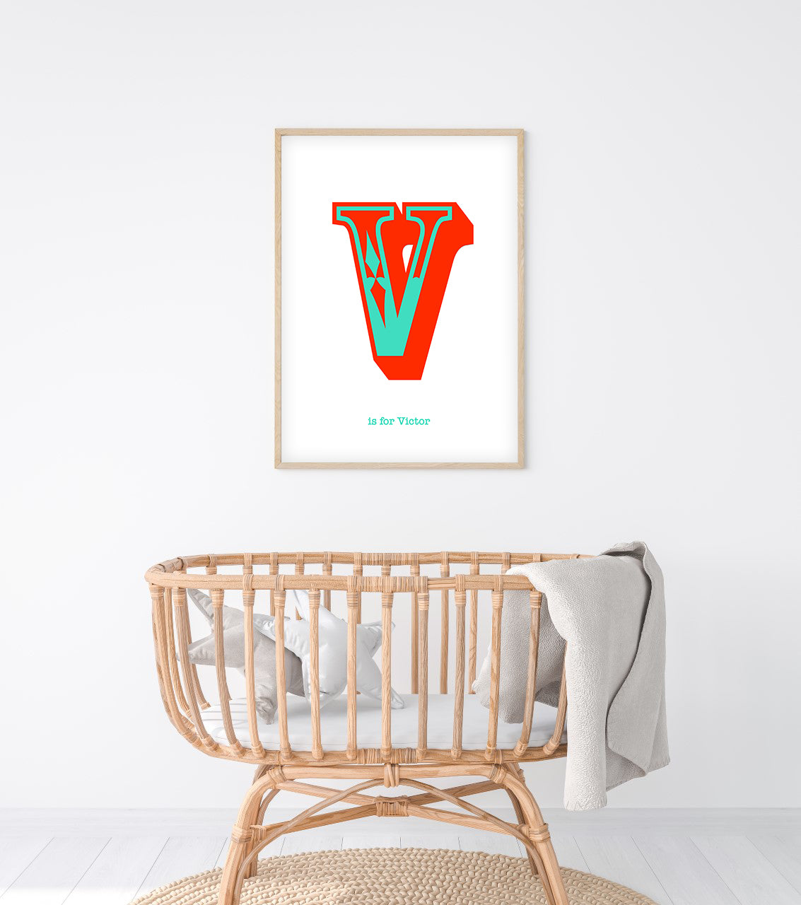 Western Orange Letter V Print-Art-Little Fish Co.