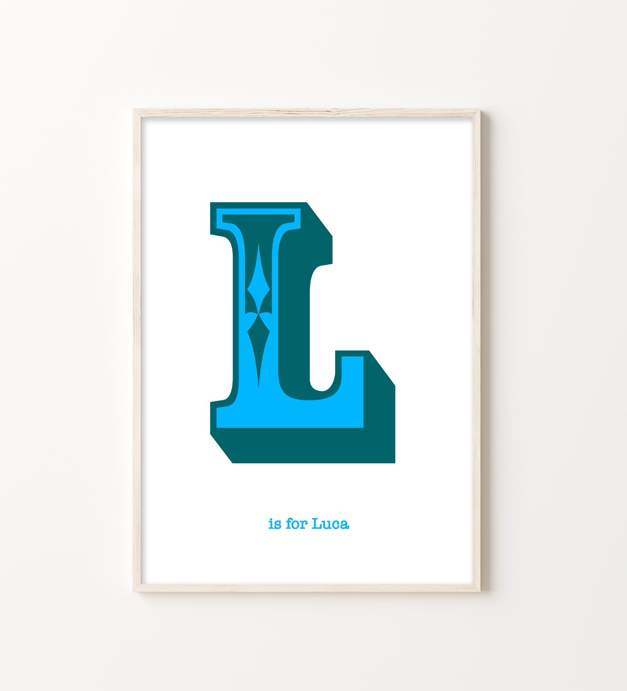 Western Blue Letter L Print-Art-Little Fish Co.