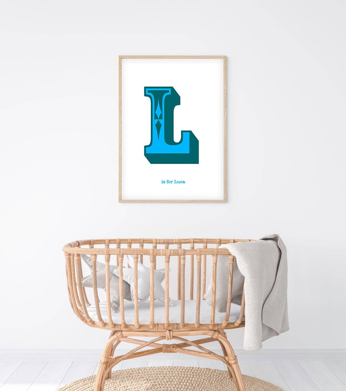 Western Blue Letter L Print-Art-Little Fish Co.