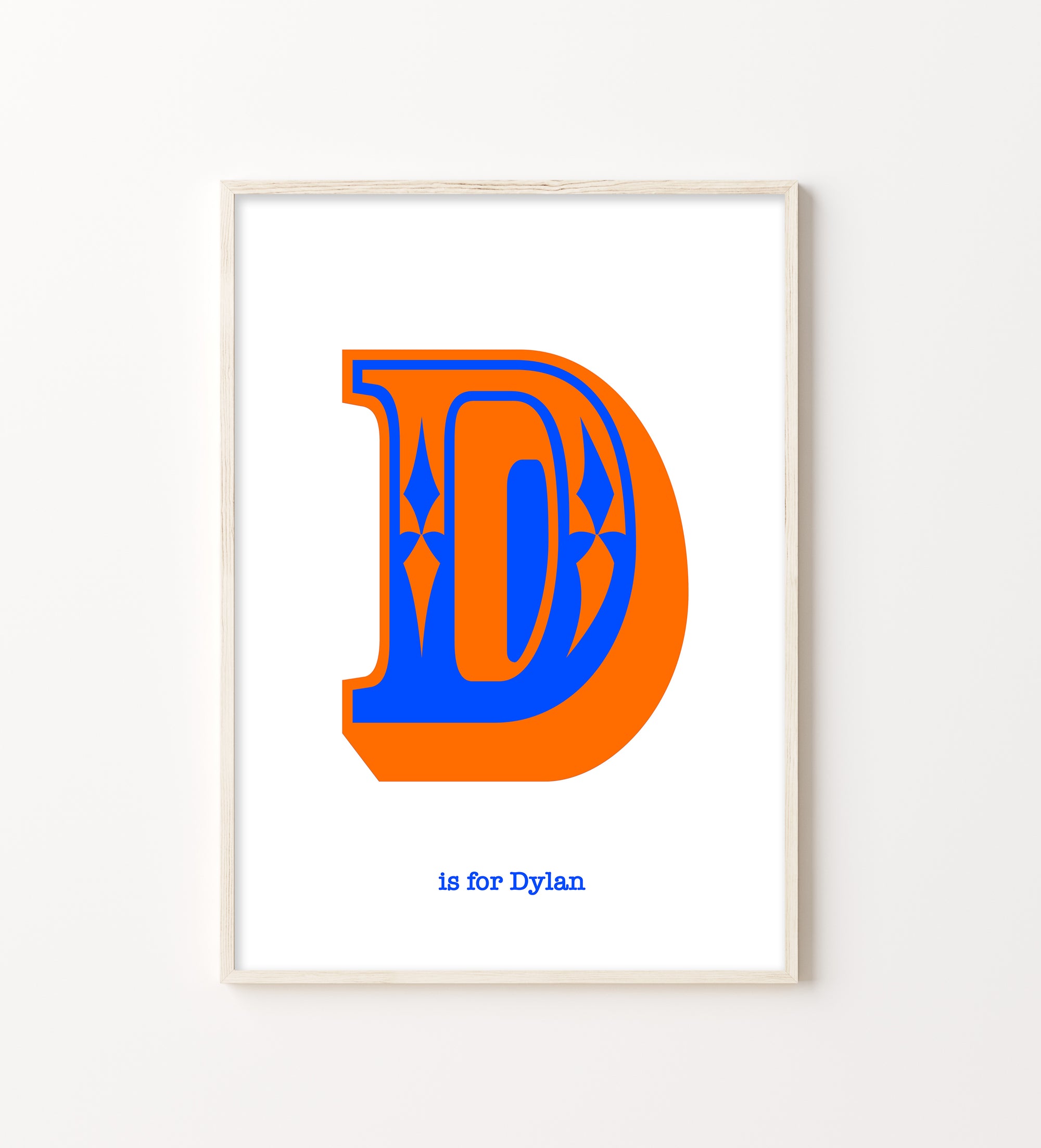 Western Orange Letter D Print-Art-Little Fish Co.