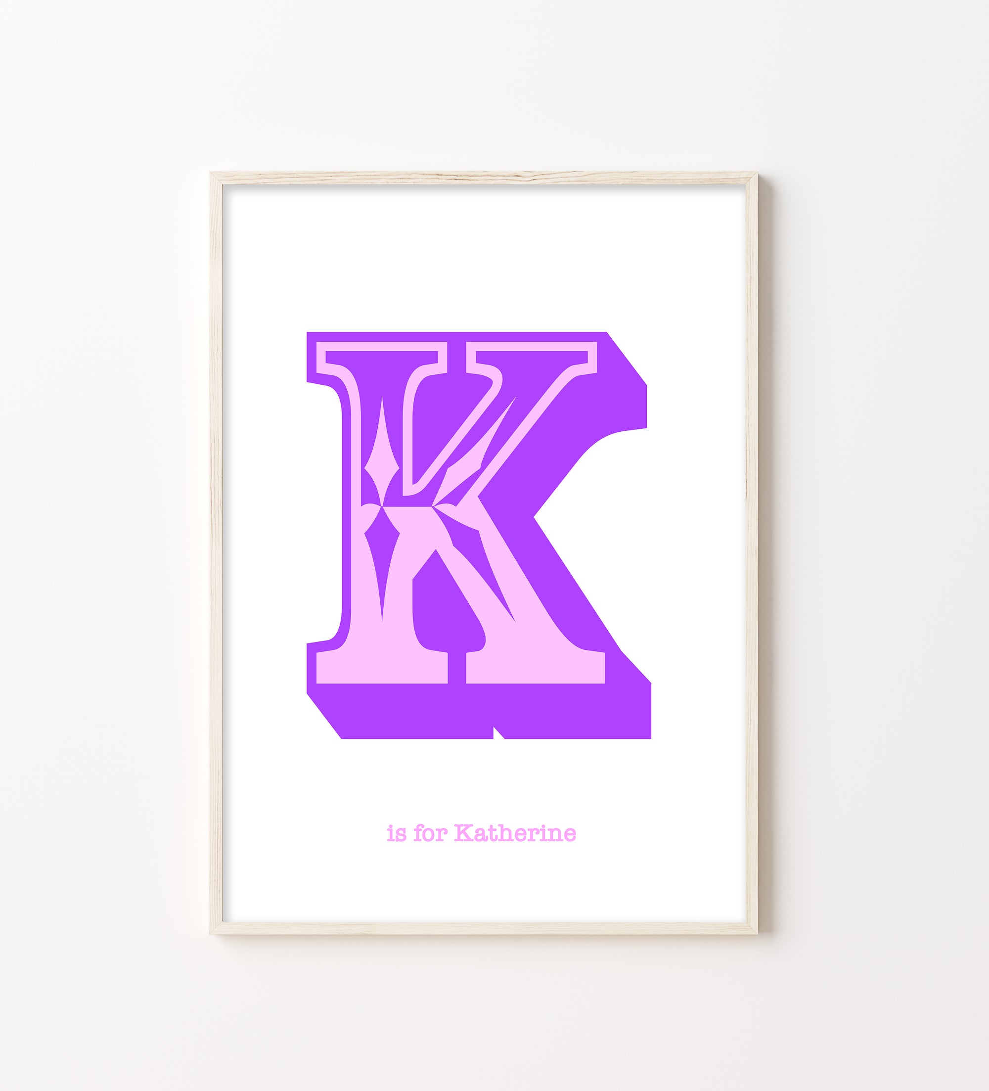 Western Purple Letter K Print-Art-Little Fish Co.