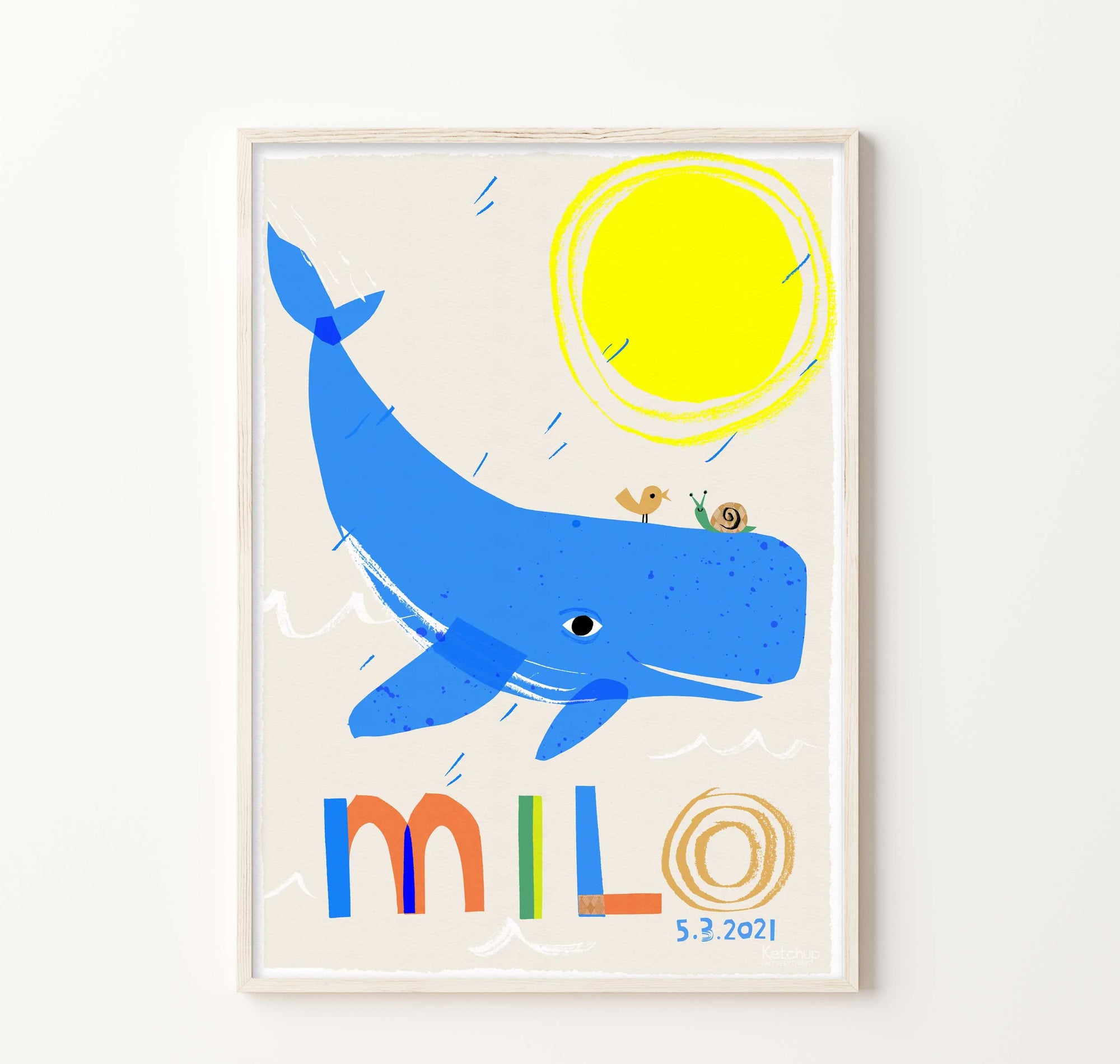 Personalised Whale Print-Little Fish Co.