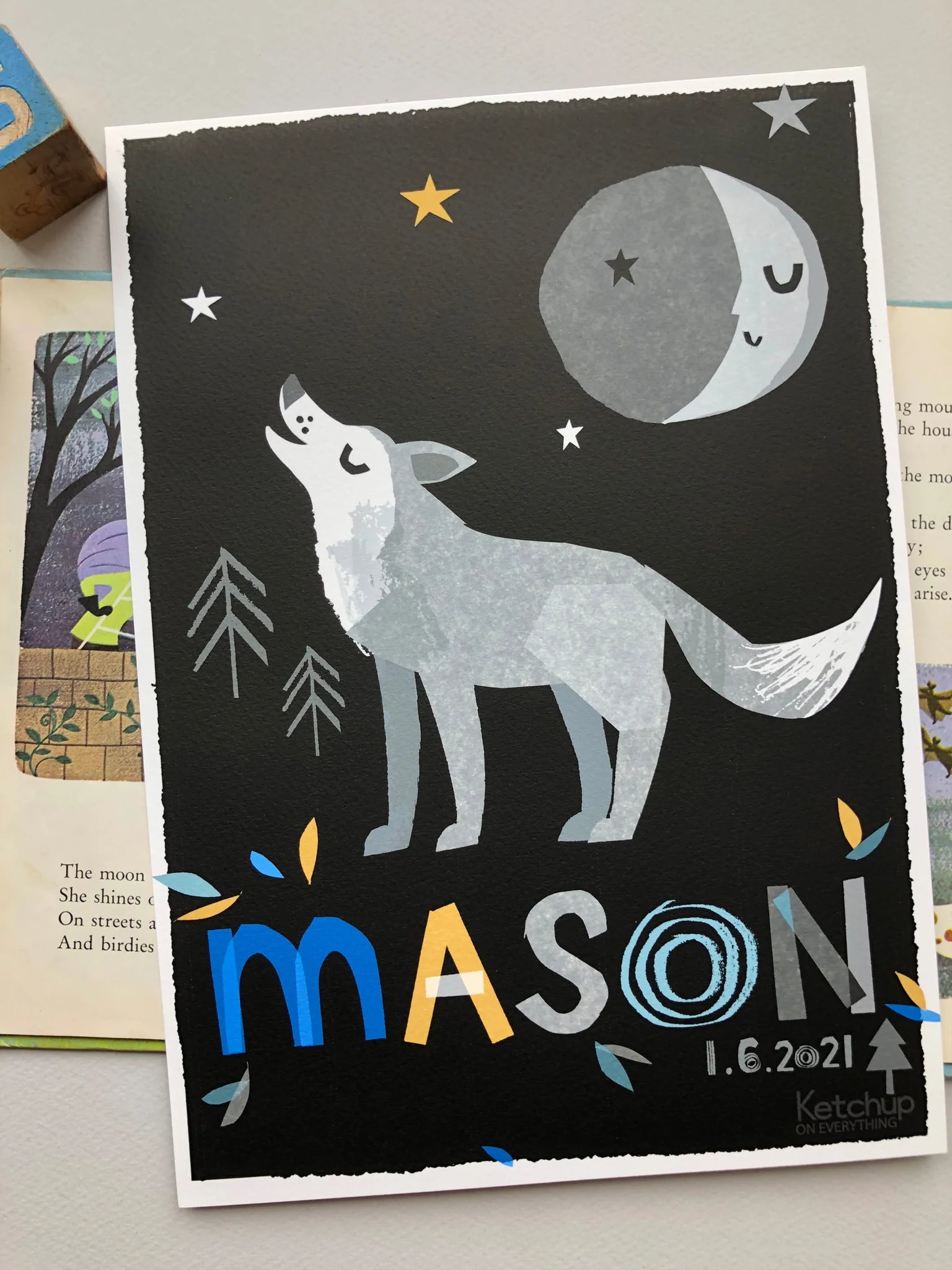 Personalised Wolf Print-Little Fish Co.