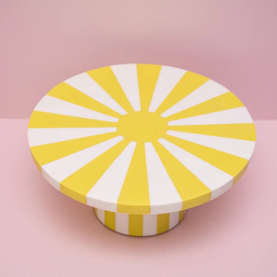 Yellow / white resin cake stand-Fun-Little Fish Co.